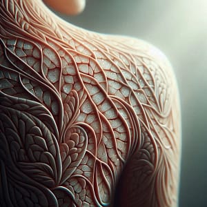 Pele com rachaduras estilizadas feitas de açúcar